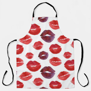 Valentijn lippenstift, Waterverf naadloze print. Schort