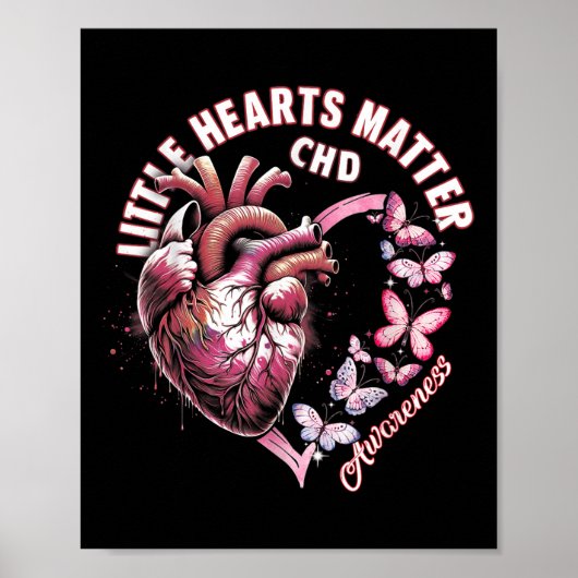 Valentijn Little Heart CHD Bewustzijn Hart Poster (Voorkant)