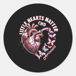 Valentijn Little Heart CHD Bewustzijn Hart Ronde Sticker