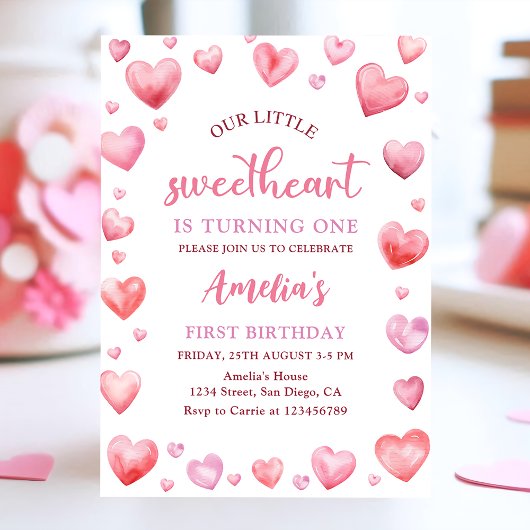 Valentijn Little Sweetheart 1st Birthday Kaart