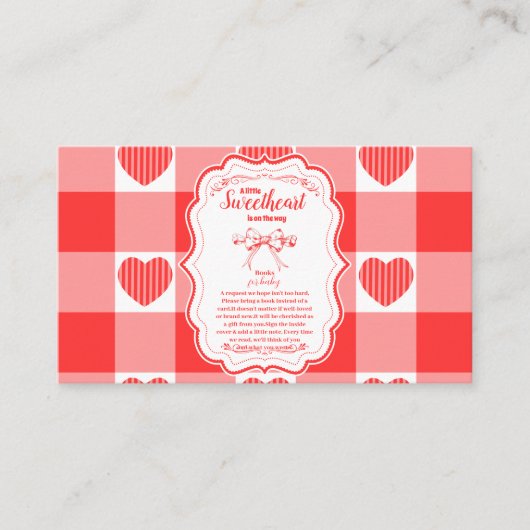 Valentijn Little Sweetheart Girl Boeken voor Baby Informatiekaartje (Voorkant)