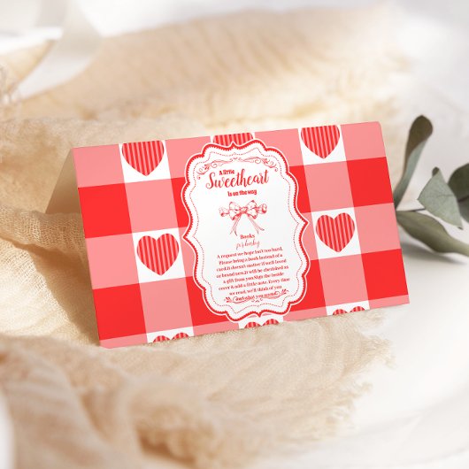 Valentijn Little Sweetheart Girl Boeken voor Baby Informatiekaartje