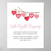Valentijn Little Sweetheart Late Night Luiers Poster (Voorkant)