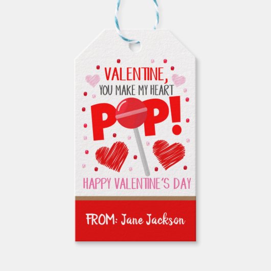 Valentijn Lollipop Gift Label Cadeaulabel (Voorkant)