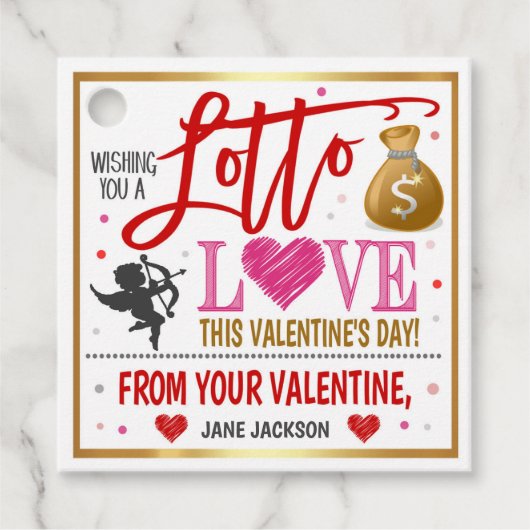 Valentijn Loterij Ticket Gift Label (Voorkant)