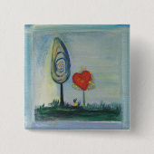 Valentijn, Love Badge Vierkante Button 5,1 Cm (Voorkant)