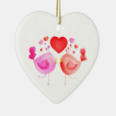 Valentijn love birds rood roze kunst ornament (Rechts)