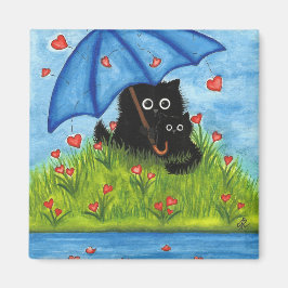 Valentijn Love Black Cat van Bihrle Magnet