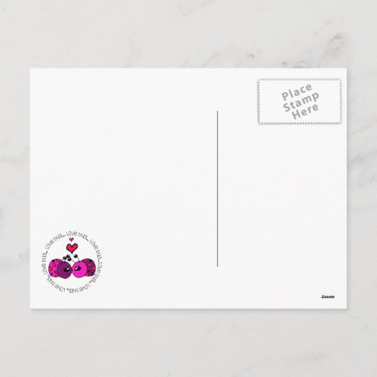 Valentijn Love Bug Feestdagenkaart (Achterkant)