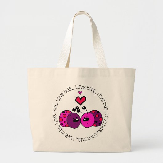 Valentijn Love Bug Grote Tote Bag (Voorkant)