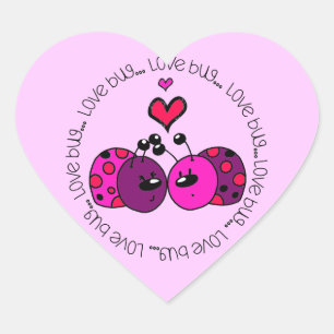 Valentijn Love Bug Hart Sticker