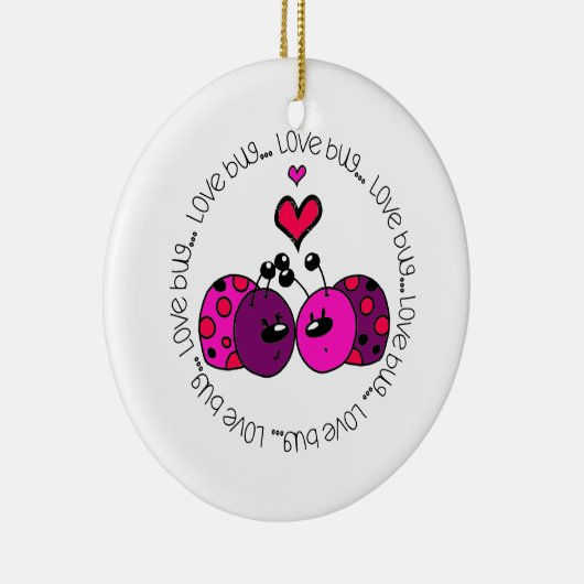 Valentijn Love Bug Keramisch Ornament (Rechts)