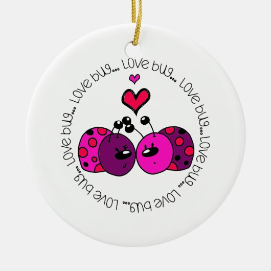 Valentijn Love Bug Keramisch Ornament (Voorkant)