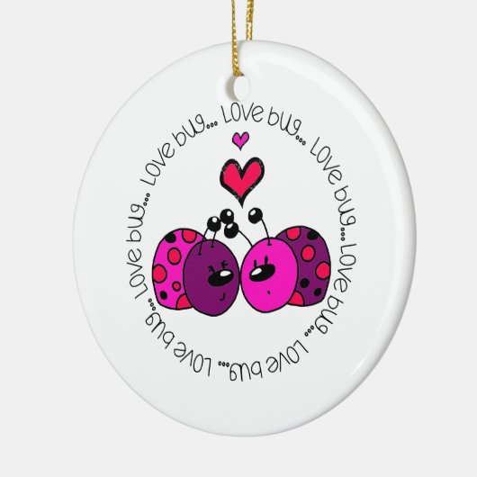Valentijn Love Bug Keramisch Ornament (Links)