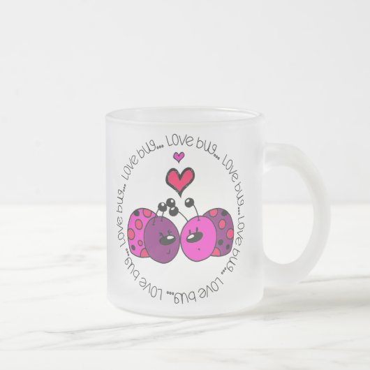 Valentijn Love Bug Matglas Koffiemok (Rechts)