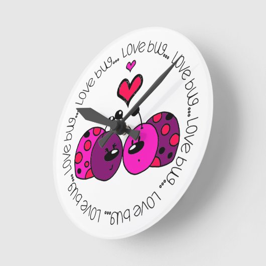 Valentijn Love Bug Ronde Klok (Hoek)