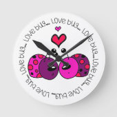 Valentijn Love Bug Ronde Klok (Voorkant)