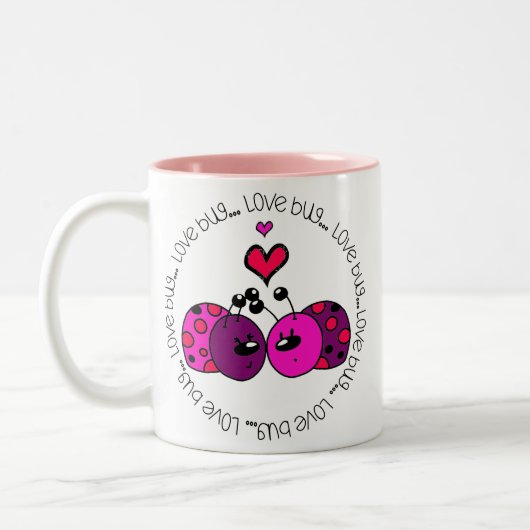 Valentijn Love Bug Tweekleurige Koffiemok (Links)