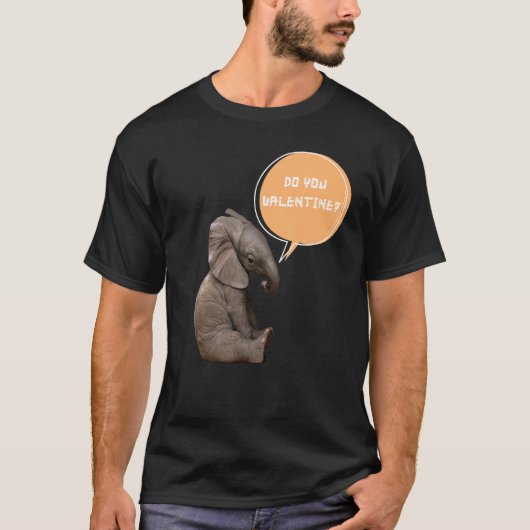 Valentijn Love Cute Baby Elephant Meme T-shirt (Voorkant)
