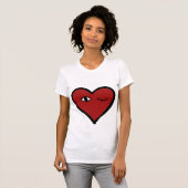 Valentijn Love Eyes Heart Face Tshirt (Voorkant volledig)