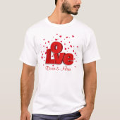 Valentijn LOVE gepersonaliseerd T-shirt (Voorkant)