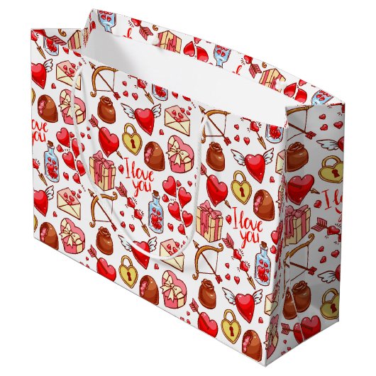 Valentijn Love Gift Bag Groot Cadeauzakje (Achterkant Gekanteld)