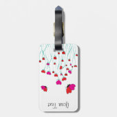 Valentijn Love Hearts and Butterflies Bagagelabel (Achterkant verticaal)