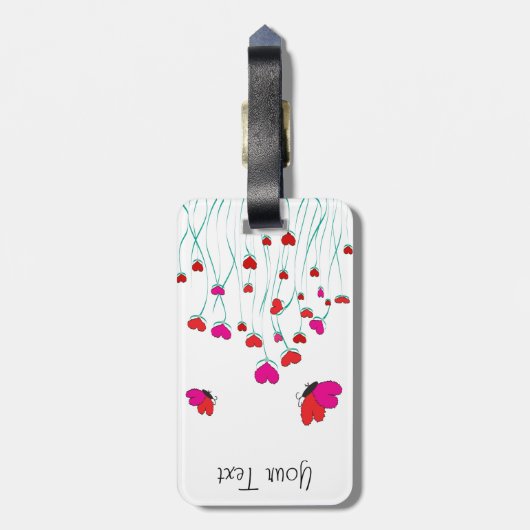 Valentijn Love Hearts and Butterflies Bagagelabel (Achterkant verticaal)