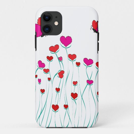 Valentijn Love Hearts and Butterflies Case-Mate iPhone Case (Achterkant)
