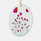 Valentijn Love Hearts and Butterflies Keramisch Ornament (Rechts)