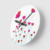 Valentijn Love Hearts and Butterflies Ronde Klok (Hoek)