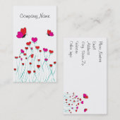 Valentijn Love Hearts and Butterflies Visitekaartje (Voorkant / Achterkant)