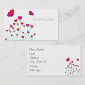 Valentijn Love Hearts and Butterflies Visitekaartje (Voorkant / Achterkant)