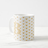Valentijn Love Hearts Gold Monogram Koffiemok (Voorkant links)