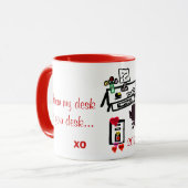 Valentijn Love Hearts Kantoor Desk Name Mokken (Voorkant links)