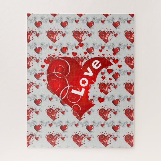 Valentijn Love Hearts Legpuzzel (Verticaal)