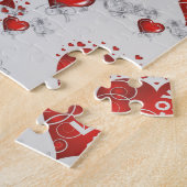 Valentijn Love Hearts Legpuzzel (Zijkant)