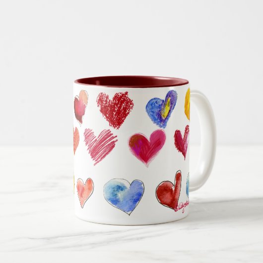 Valentijn Love Hearts— Mok 4 van 4 (Voorkant rechts)