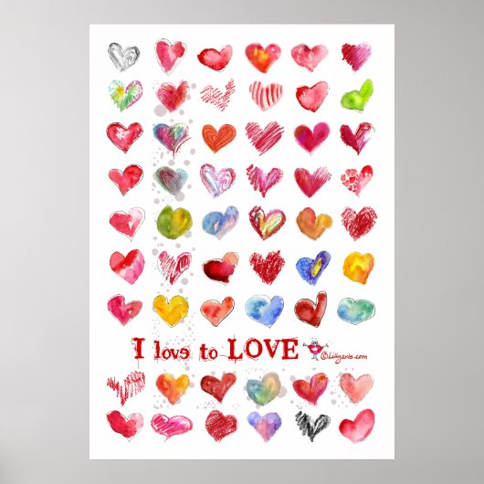 Valentijn Love Hearts Poster (Voorkant)