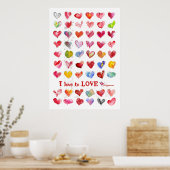 Valentijn Love Hearts Poster (Keuken)