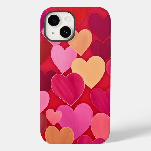 Valentijn Love Hearts Roze Rood Case-Mate iPhone Case (Achterkant)