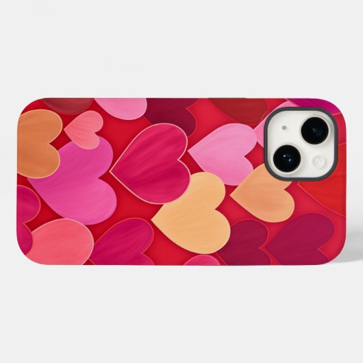 Valentijn Love Hearts Roze Rood Case-Mate iPhone Case (Achterkant (horizontaal))