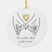 Valentijn Love Paar Goud Hart Pinkie Zweer Keramisch Ornament (Voorkant)