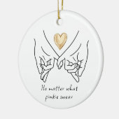 Valentijn Love Paar Goud Hart Pinkie Zweer Keramisch Ornament (Links)