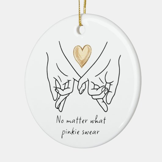 Valentijn Love Paar Goud Hart Pinkie Zweer Keramisch Ornament (Links)