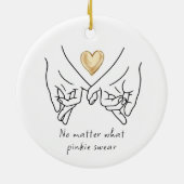 Valentijn Love Paar Goud Hart Pinkie Zweer Keramisch Ornament (Achterkant)