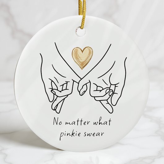 Valentijn Love Paar Goud Hart Pinkie Zweer Keramisch Ornament