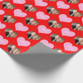 Valentijn Love Photo Template Cute Hearts Cadeaupapier (Hoek)