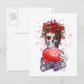 Valentijn Love Skull Feestdagenkaart (Voorkant / Achterkant)