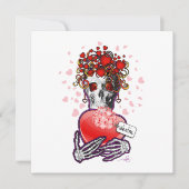 Valentijn Love Skull Feestdagenkaart (Voorkant)